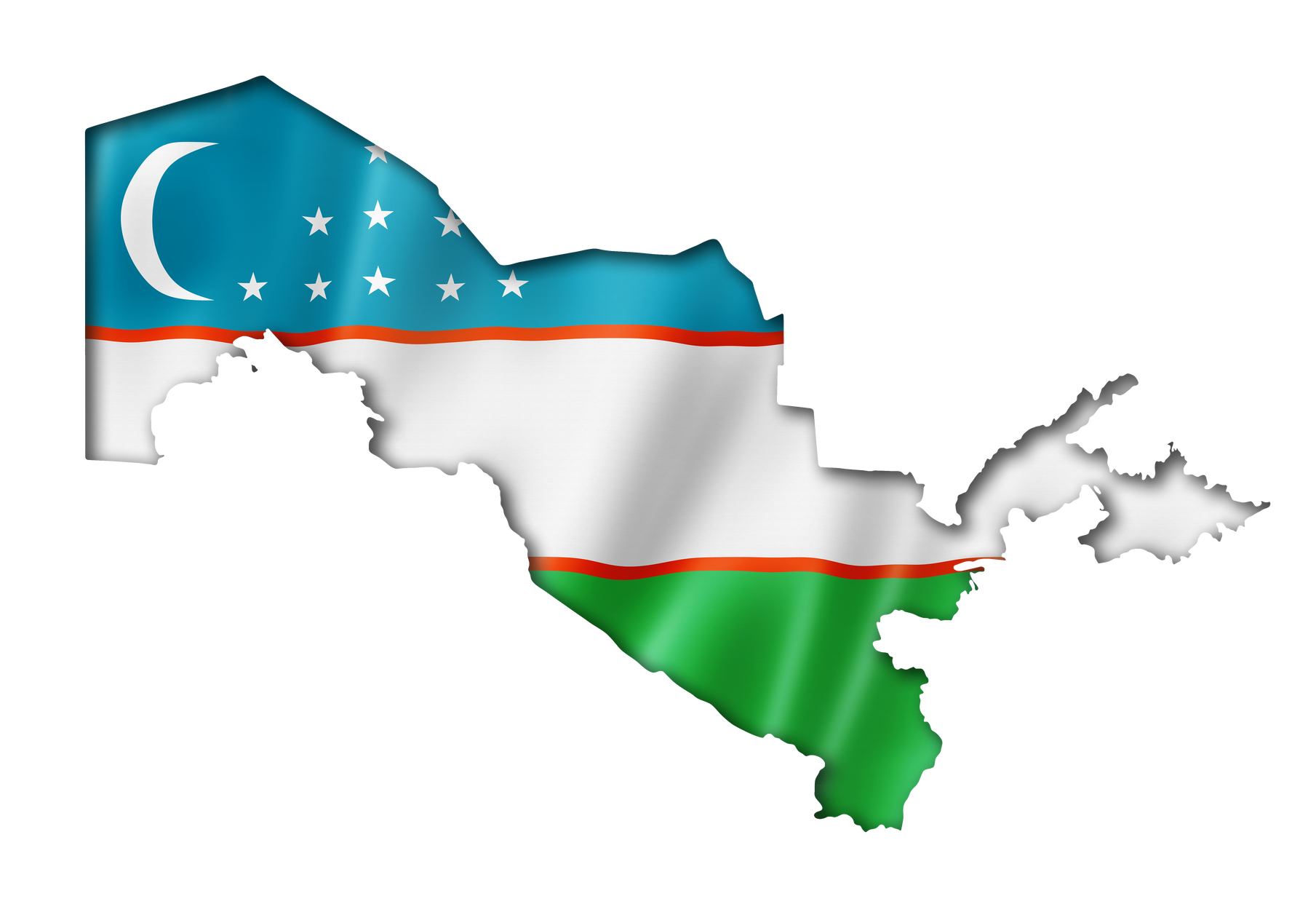 Uzbekistan Flag Map