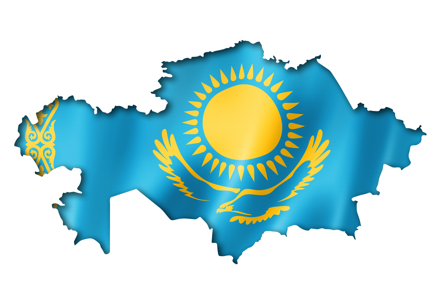 Kazakhstan Flag Map